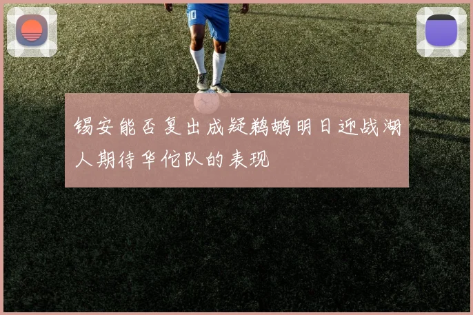 锡安能否复出成疑鹈鹕明日迎战湖人期待华佗队的表现